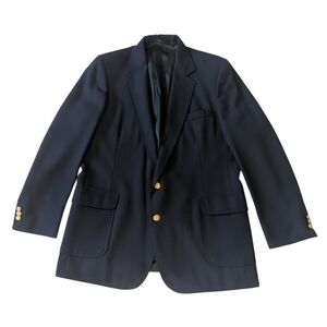 VTG Imperial By Haggar Blue Gold Button Single Breasted Blazer USA Men's 44L